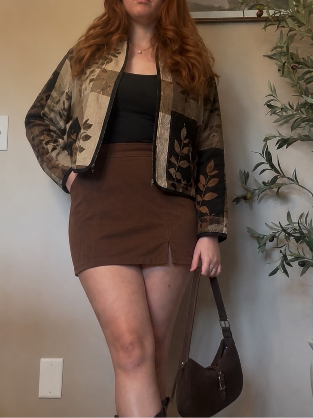 Coldwater Creek Brown Suede-Look jacket
